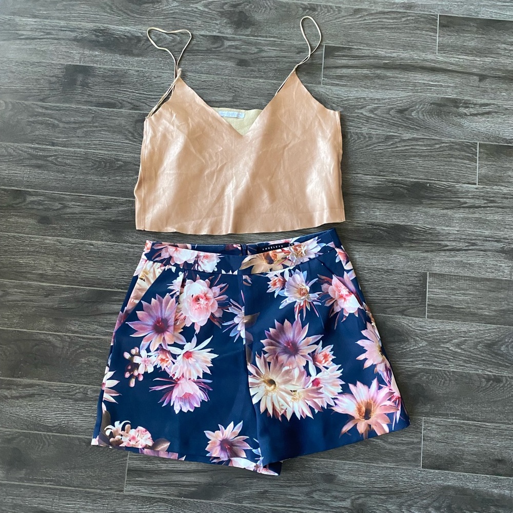 Zara crop tank & shorts